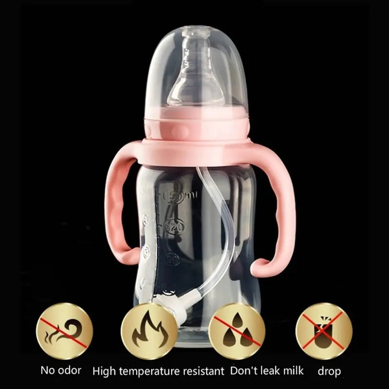 Newborn Baby Bottles with Handheld Plastic Design