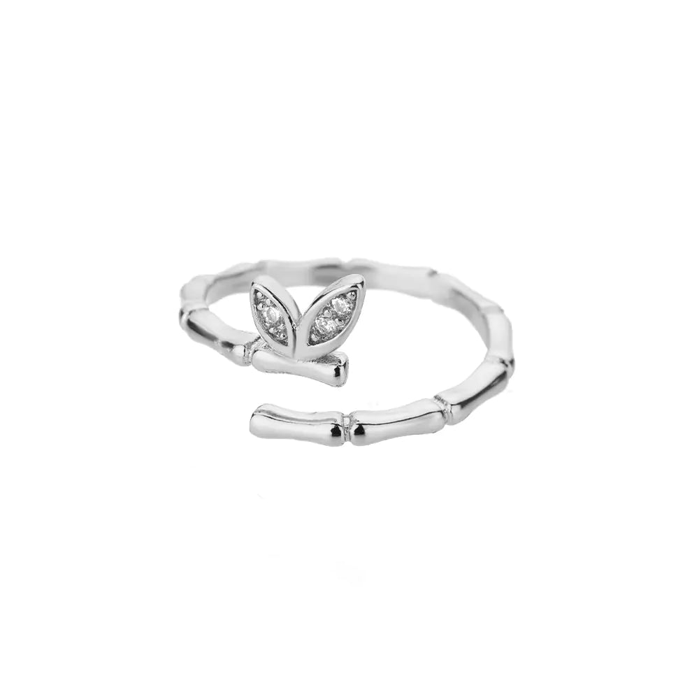 Bamboo Micro Set Zirconium Ring