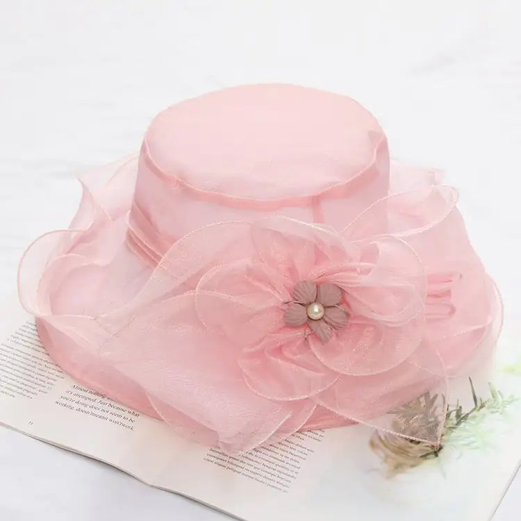 Ladies' Floral Wide Brim Sun Hat