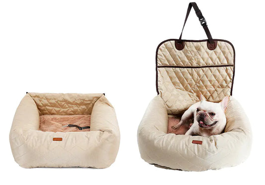 2-in-1 Folding Dog Carrier and Car Seat Pad