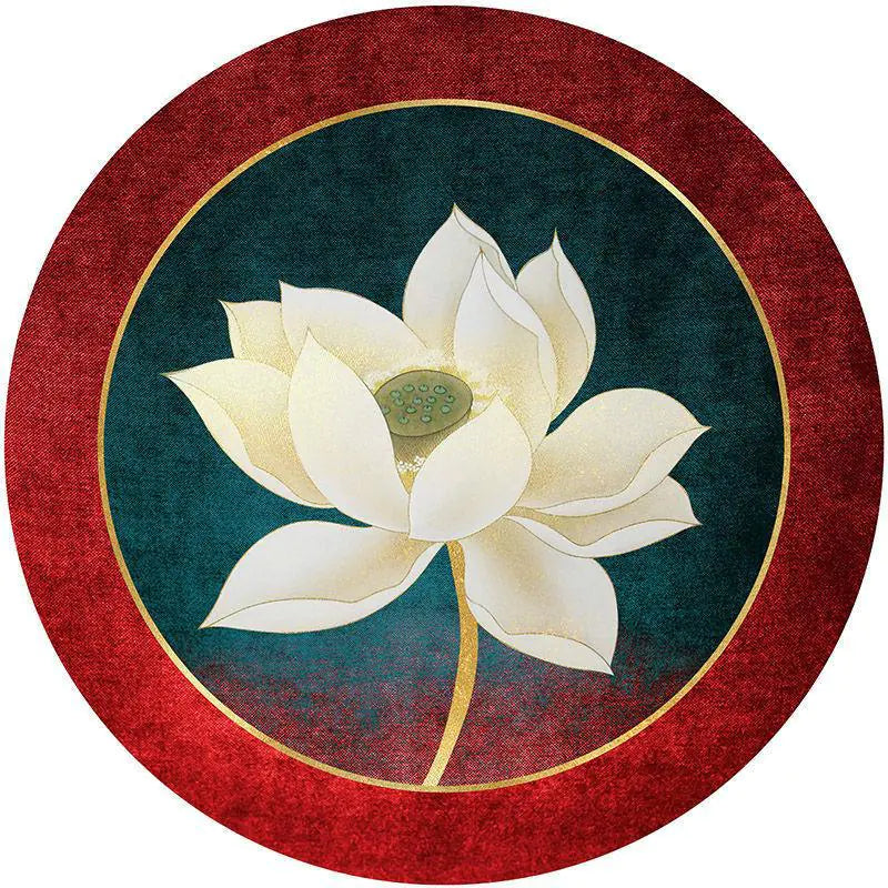 Plush Cartoon Style Round Rug