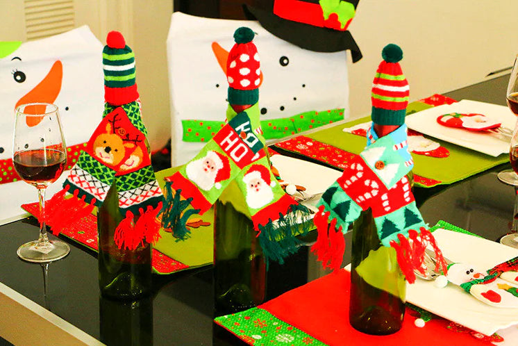 Festive Wine Bottle Sleeves