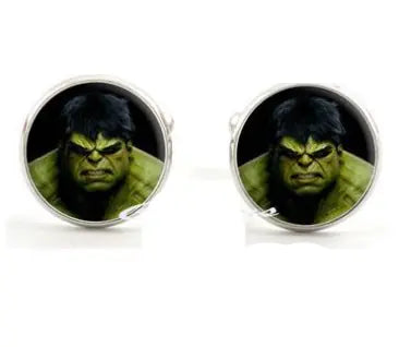 Men's Elegant Black Suit Cufflinks with Gemstones