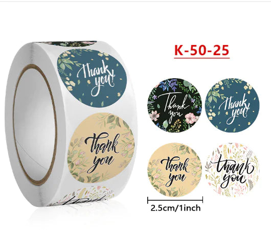 500pcs Floral Gratitude Stickers for Celebrations