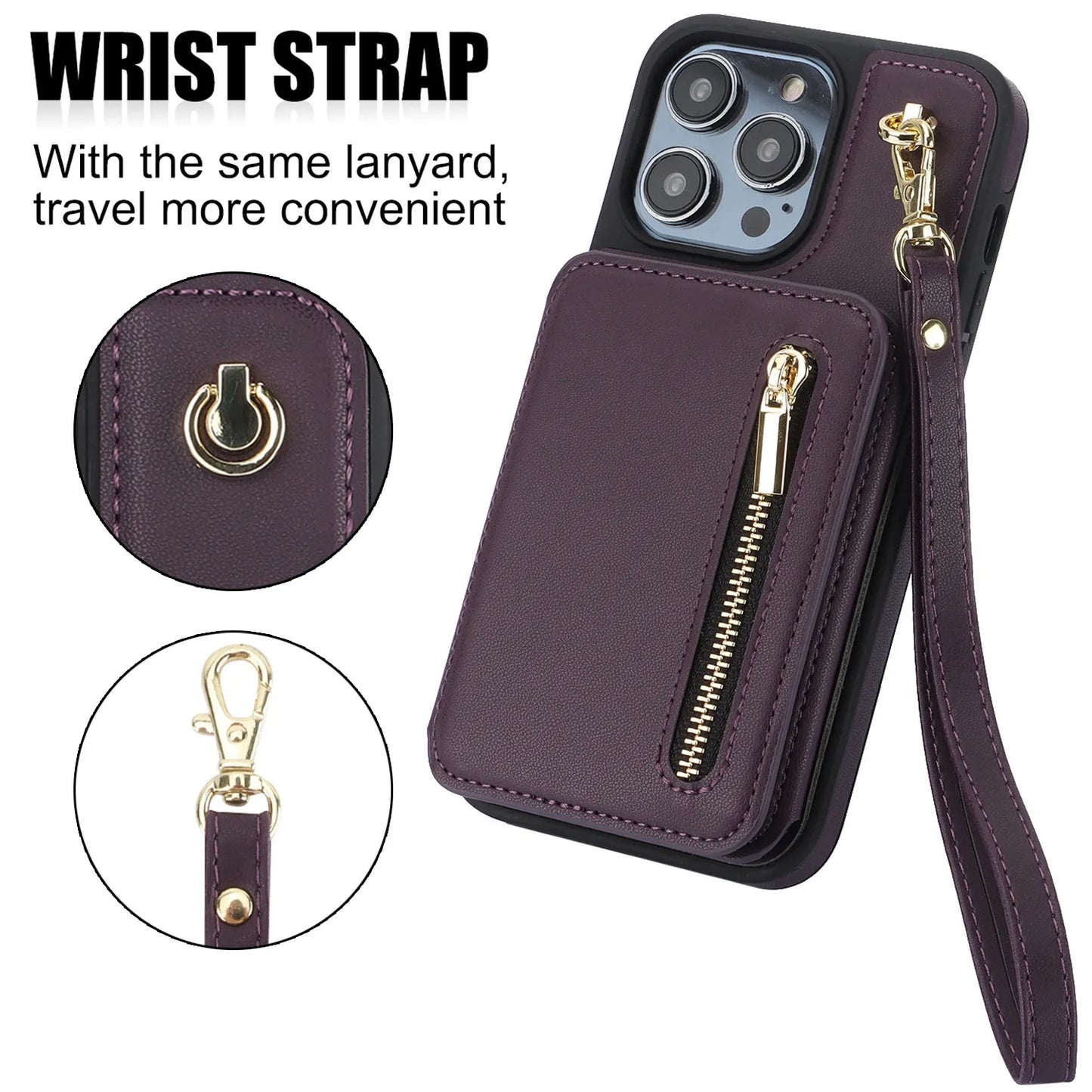 Crossbody Zip Wallet iPhone Case