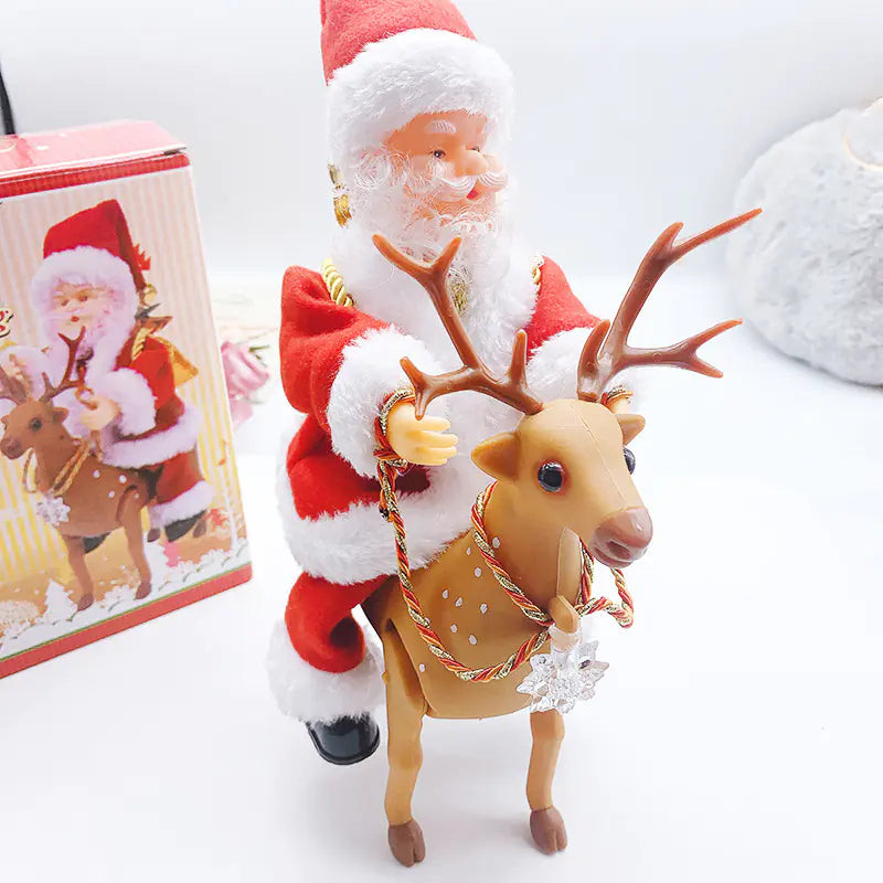 Santa's Holiday Reindeer Ride Decor