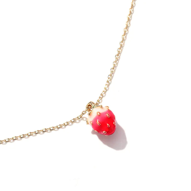 Strawberry Necklace for Girls - Chic Minimalist Design