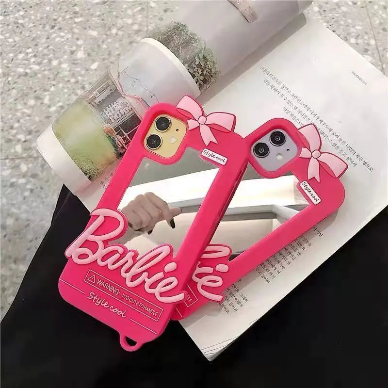 Rose Red Reflective Barbie Case for iPhone