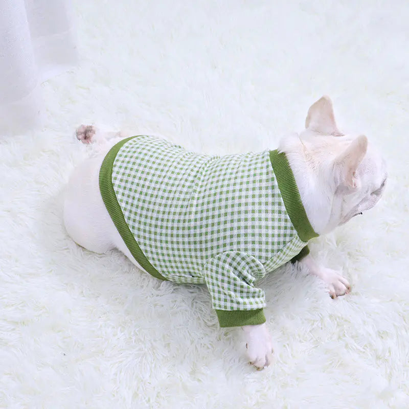 Fadou Plus Velvet Plaid Dog Sweater for Fall/Winter