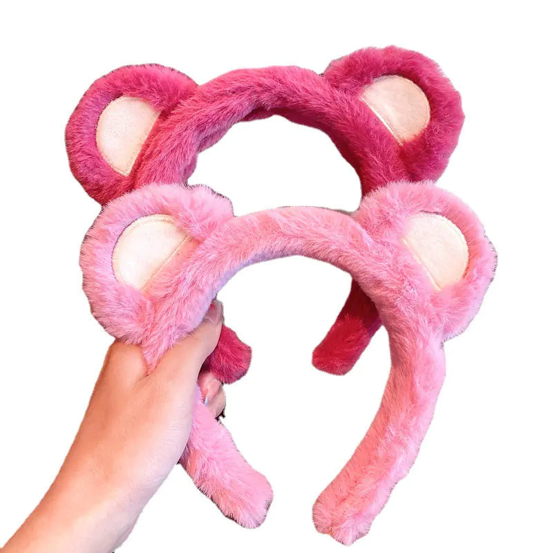 Chic Strawberry Bear Plush Headband