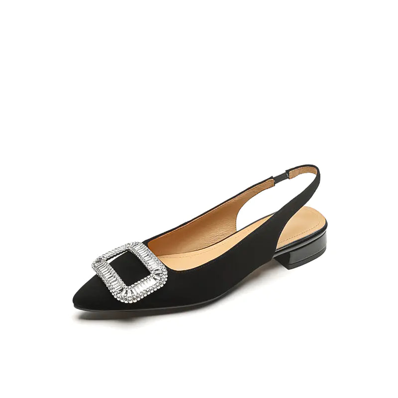 Chic Rhinestone Buckle Sandals