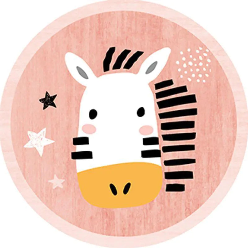 Plush Cartoon Style Round Rug