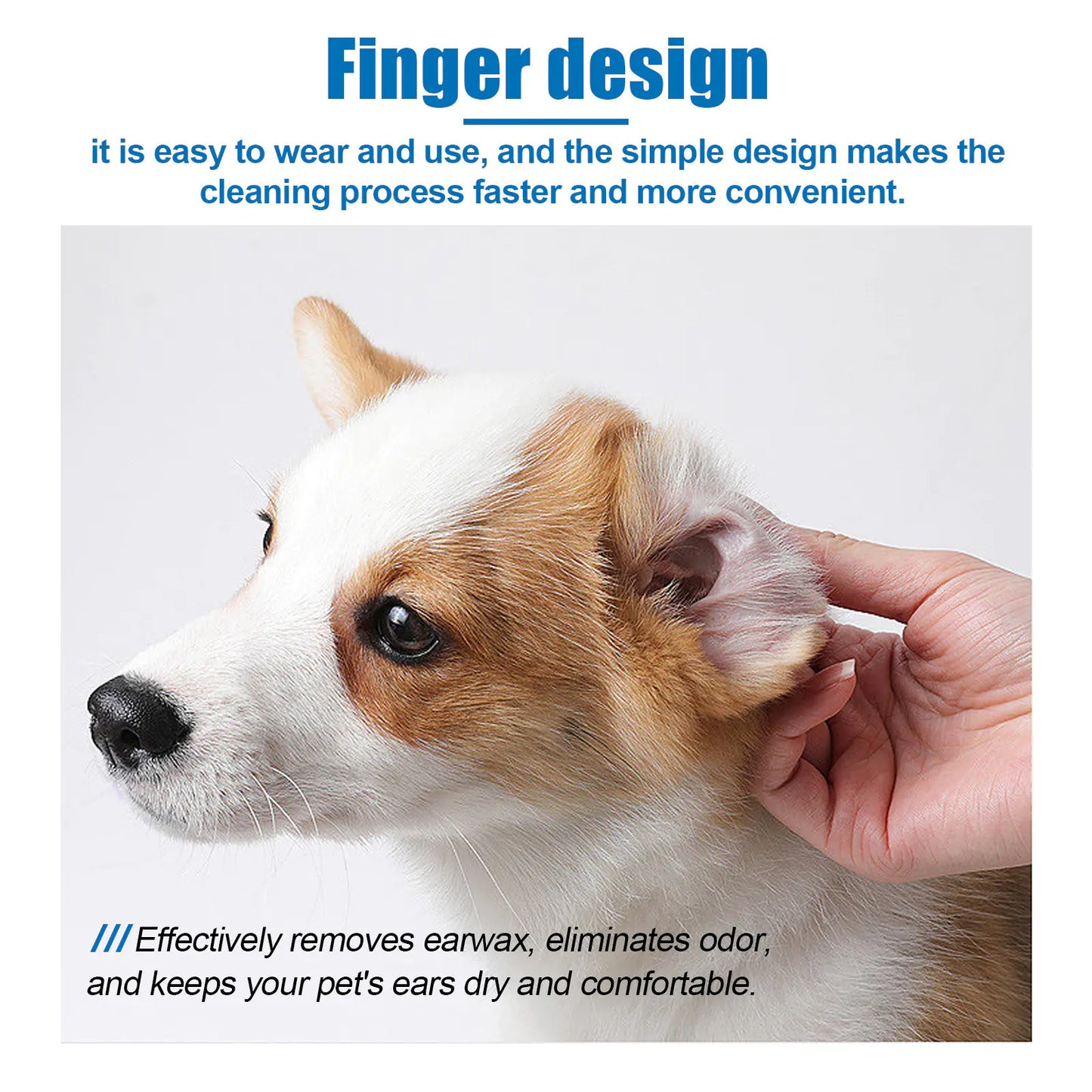 Yegbong Pet Cleaning Finger Wipes for Ear Care