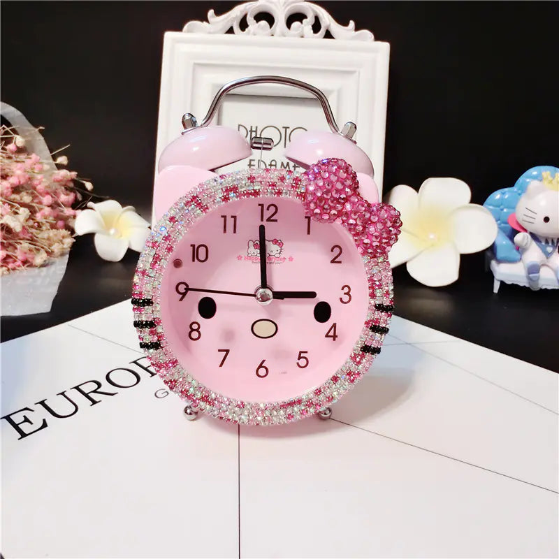 KT Cat Silent Diamond Clock